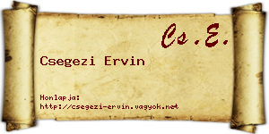 Csegezi Ervin névjegykártya