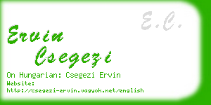 ervin csegezi business card